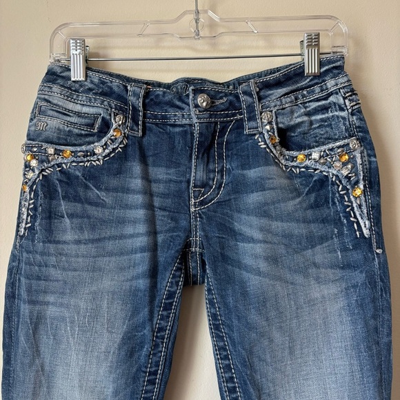 Miss Me Signature Bootcut Jeans 27 Rhinestone JP5755B4V - Picture 2 of 10